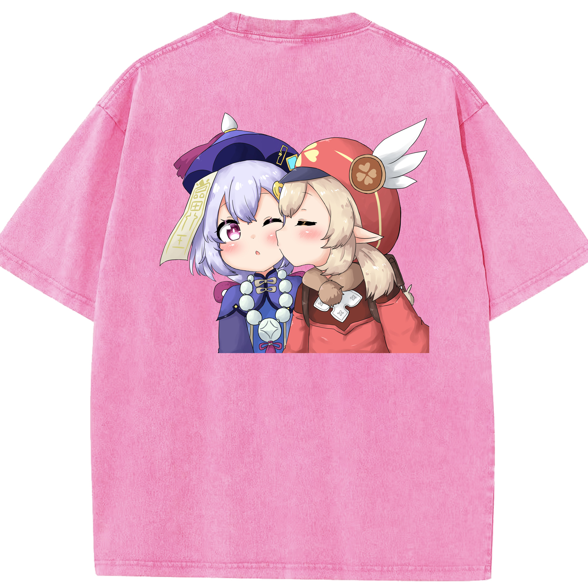 げんし神 七七 なな  genshin Nana 綿100% ヴィンテージ風 半袖Tシャツ（背面プリント）